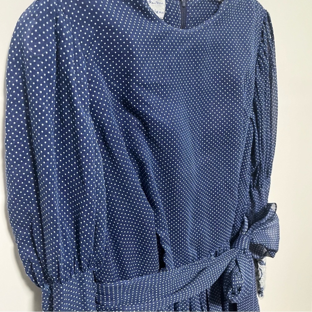 Bill Atkinson Glen of Michigan Vintage 60’s crocheted polka dot prairie dress - Picture 2 of 11